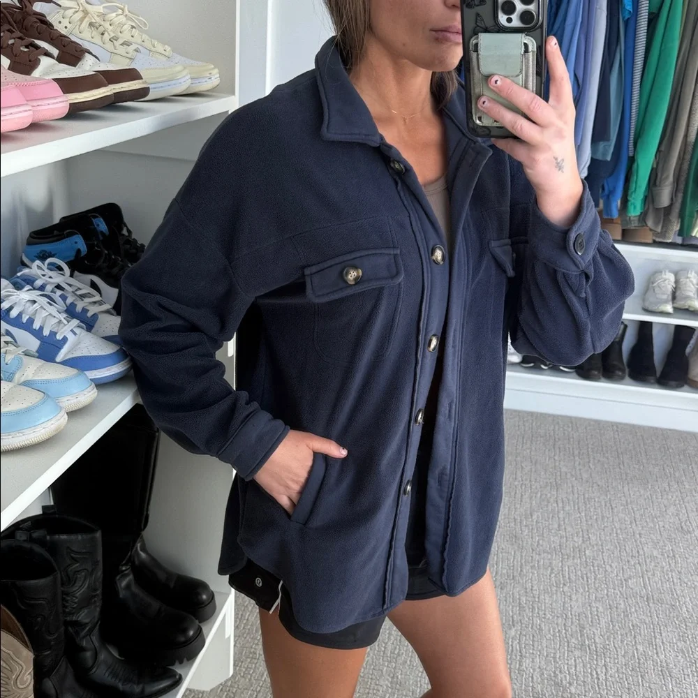 Navy Button-Up Cardigan - Picture 2 of 2